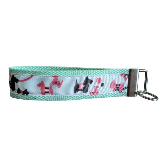 Scottie Dog Keychain Wristlet Handmade Key FOB Scottish Terrier Present Gift Pet - Picture 1 of 5